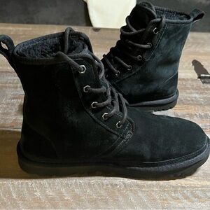 UGG Neumel High Classic Black Suede Boots | Women’s 9 | Sheepskin Lined